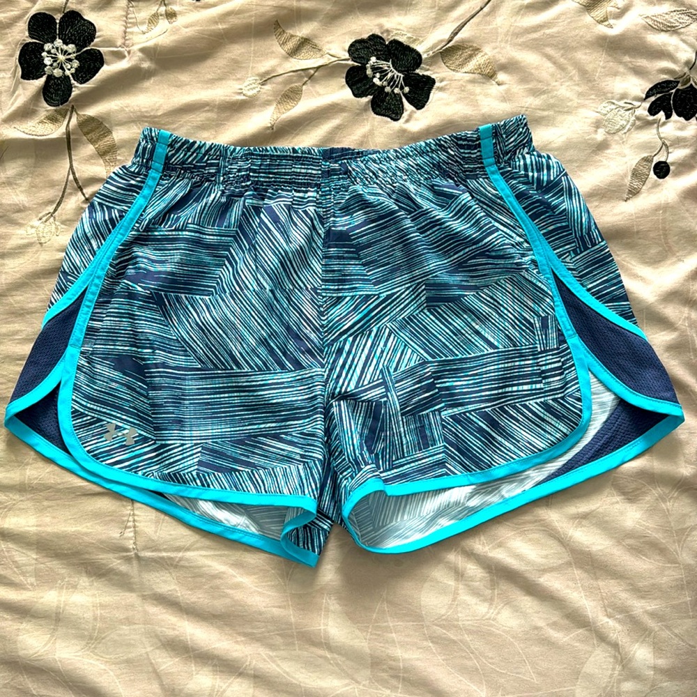 Under Armour Fitted HeatGear Blue Running Shorts Size XS